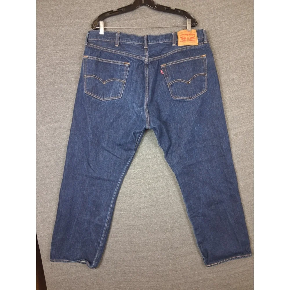 VTG Levis Jeans Mens 42x30 Dark Blue Denim 501 Y2K Button Fly Classic‎